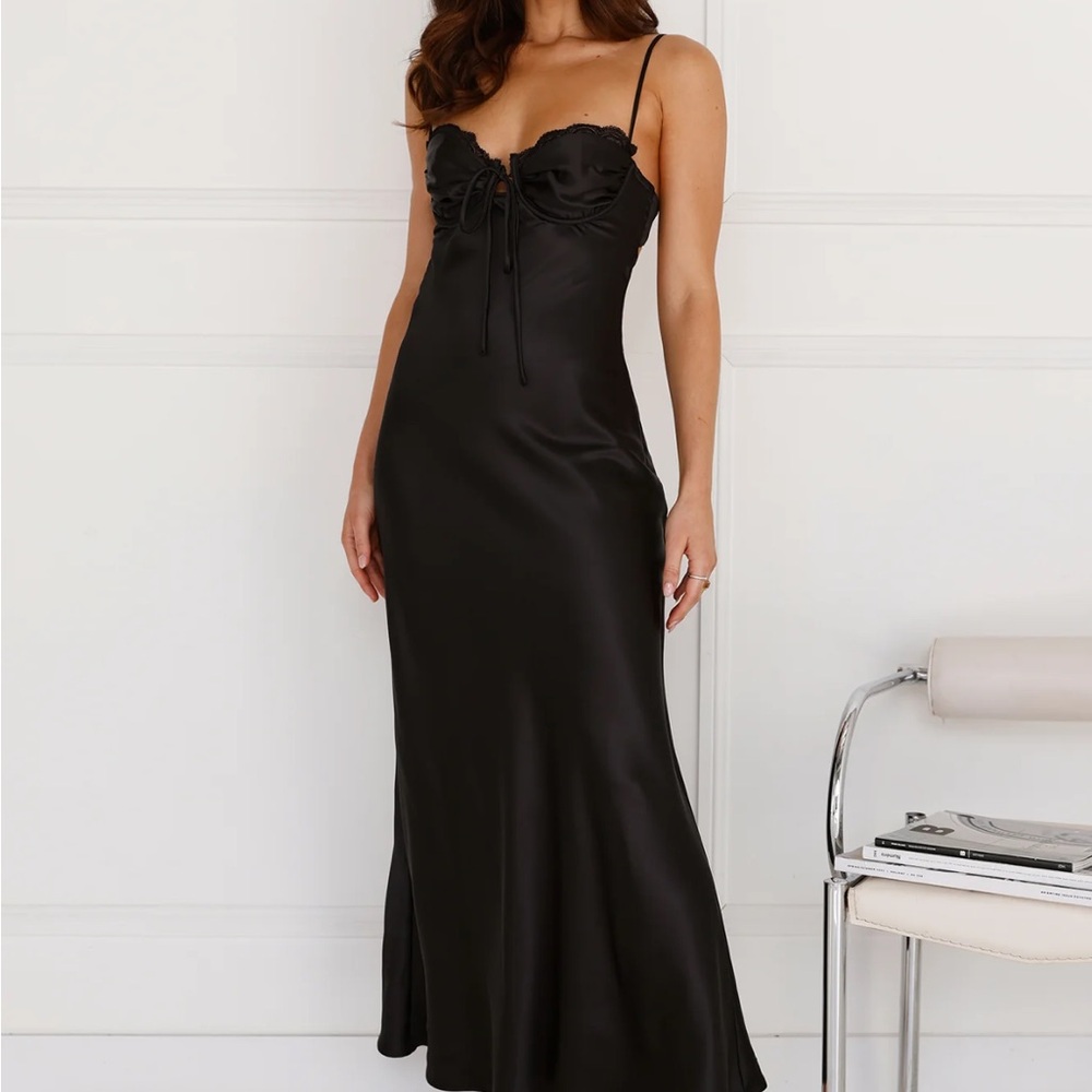 Hello Molly NWT Black Satin dress
